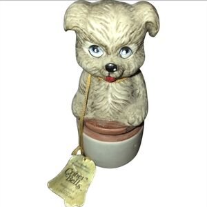 Adorable Cream Porcelian Dog Bell by Jasco Critter Bell's 1980 Stamped